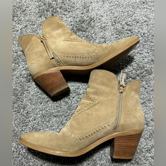 Rebecca Minkoff Tan Western Suede Boot Bootie 8.5 - Picture 5 of 10